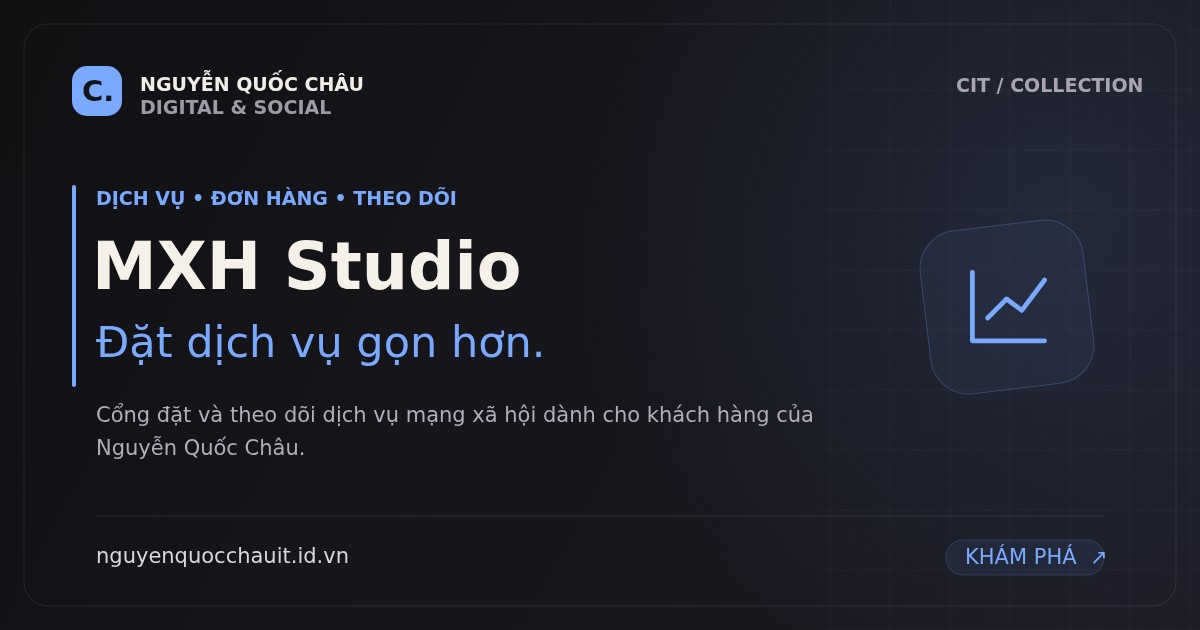 Ảnh giới thiệu MXH Studio · Quản lý dịch vụ mạng xã hội